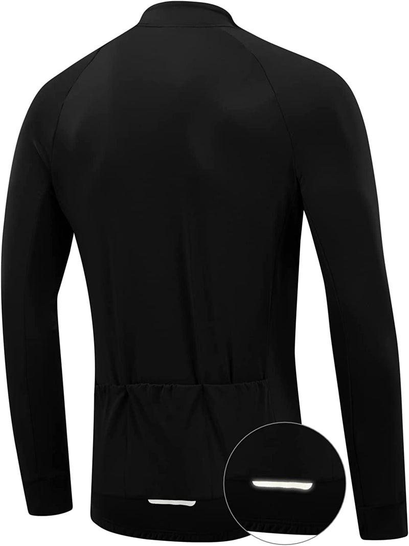 Qualidyne Men'S Winter Cycling Jersey Long Sleeve Fleece Thermal Bike Jacket Full Zip Bicycle Biking Shirt Cold Weather Sporting Goods > Outdoor Recreation > Cycling > Cycling Apparel & Accessories qualidyne   
