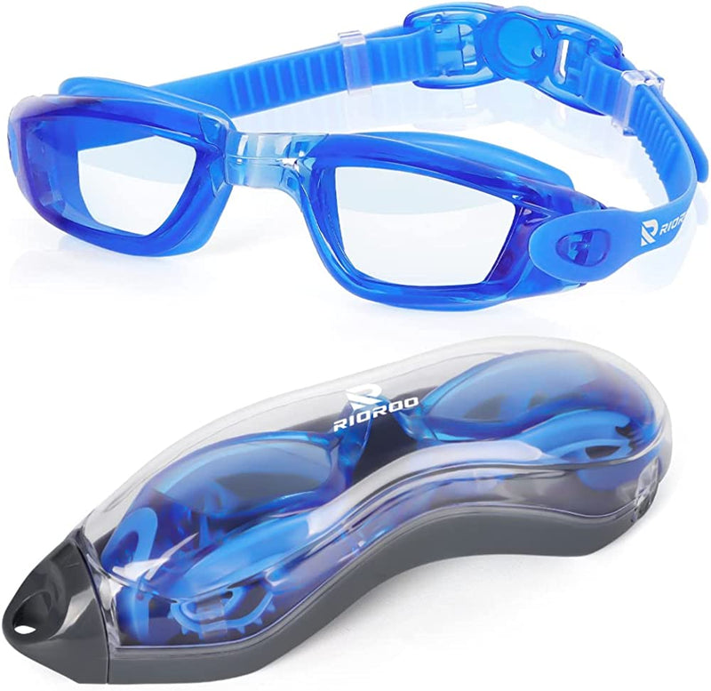 RIOROO Swim Goggles, Swimming Goggles No Leaking Anti-Fog for Women Men Adult Youth Sporting Goods > Outdoor Recreation > Boating & Water Sports > Swimming > Swim Goggles & Masks RIOROO Blue  