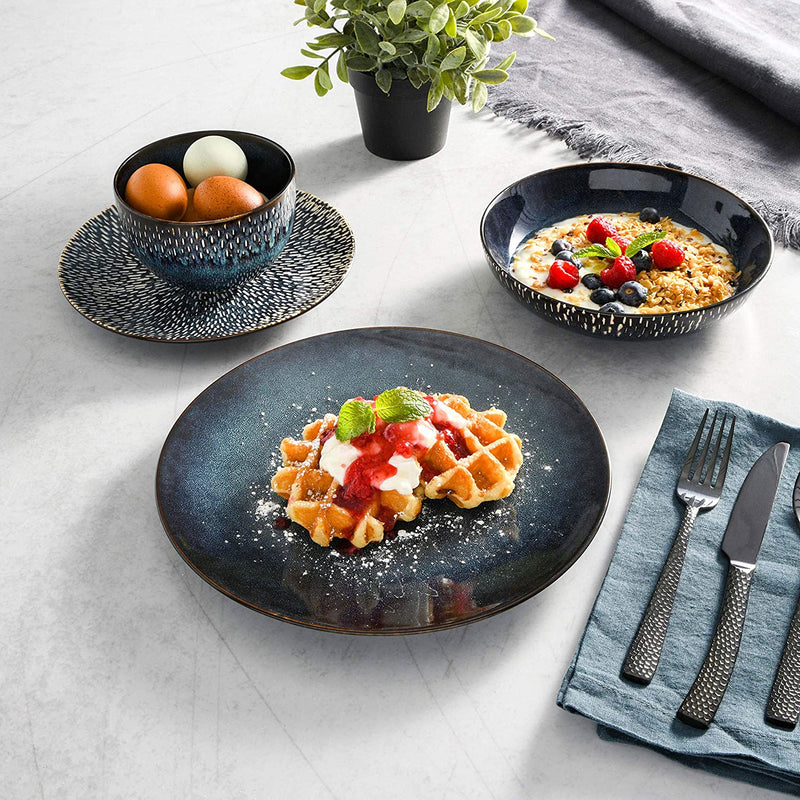 Gibson Elite Matisse 16 Piece Double Bowl Dinnerware Set, Cobalt Blue Home & Garden > Kitchen & Dining > Tableware > Dinnerware Gibson Overseas, Inc   