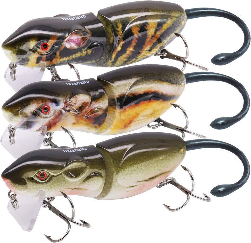 TRUSCEND Topwater Fishing Lures with BKK Hooks, Plopper Fishing Lure for Bass Catfish Pike Perch, Floating Minnow Bass Bait with Propeller Tail, Top Water Pencil Plopper Lures Freshwater or Saltwater Sporting Goods > Outdoor Recreation > Fishing > Fishing Tackle > Fishing Baits & Lures TRUSCEND G1-3.5"-0.75oz  