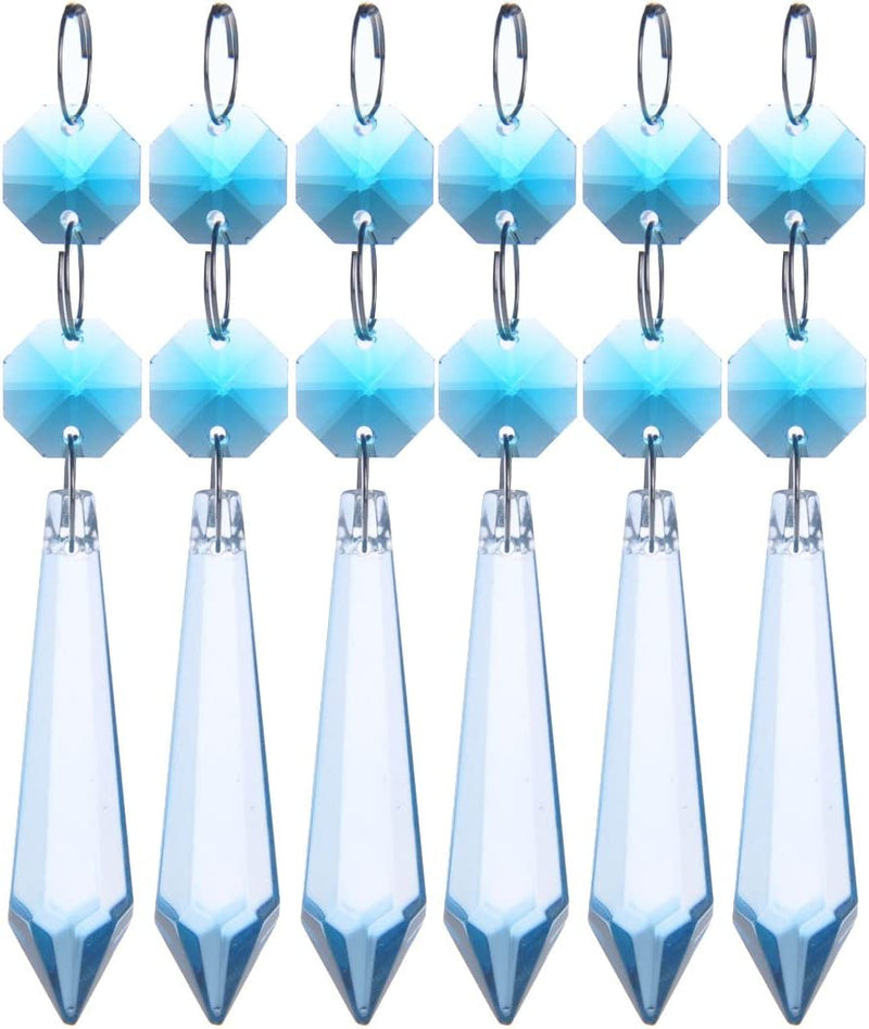 H&D 55Mm Crystal Icicle Prisms Chandelier Drop Pendants Lamp Candelabra Parts, Pack of 10 (Amber) Home & Garden > Lighting > Lighting Fixtures > Chandeliers H&D Crystal Manufacture CO.,LTD Light Blue  