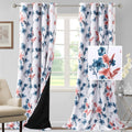 H.VERSAILTEX 100% Blackout Curtains 84 Inch Length 2 Panels Set Cattleya Floral Printed Drapes Leah Floral Thermal Curtains for Bedroom with Black Liner Sound Proof Curtains, Navy and Taupe Home & Garden > Decor > Window Treatments > Curtains & Drapes H.VERSAILTEX Stone Blue/Coral 52"W x 108"L 
