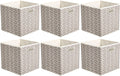 Collapsible Fabric Storage Cubes with Oval Grommets - 6-Pack, Light Grey Home & Garden > Household Supplies > Storage & Organization KOL DEALS Chevron -Taupe 6-Pack 