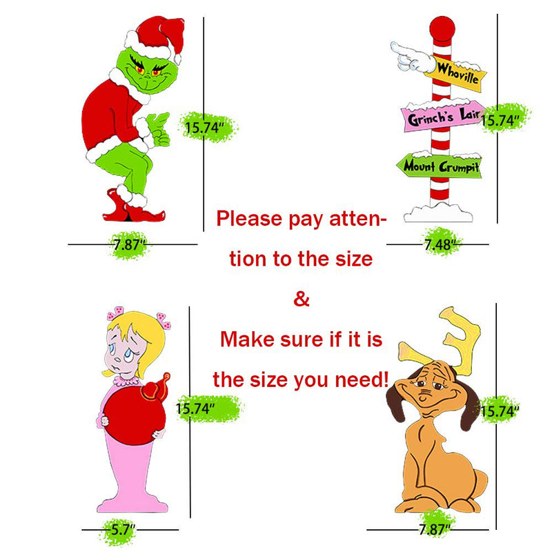 Gr1Nch Christmas Decorations, 4PCS Yard Signs with Stakes, Gr1Nch Cindy Max Whoville Sign for Xmas Garden Lawn Decor, Gr1Nch Stealing Christmas Decor Party Supplies Holiday Decorations Outdoor Home & Garden > Decor > Seasonal & Holiday Decorations& Garden > Decor > Seasonal & Holiday Decorations Kcysta   