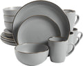 Gibson Home Rockaway 12-Piece Dinnerware Set Service for 4, Grey Matte -