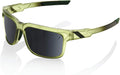 100% Type S Sport Wrap around Sunglasses - Durable, Lightweight Active Performance Eyewear W/Rubber Temple & Nose Grip Sporting Goods > Outdoor Recreation > Cycling > Cycling Apparel & Accessories 100% Matte Translucent Olive Slate - Black Mirror Lens  