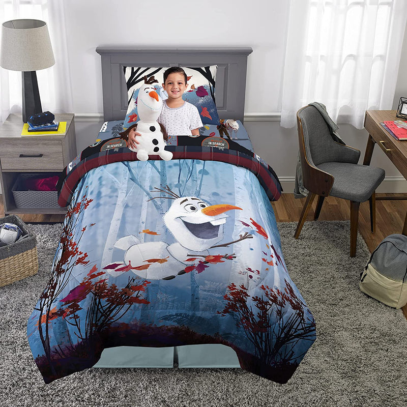 Franco Kids Bedding Comforter with Sheets and Cuddle Pillow Bedroom Set, 5 Piece Twin Size, Disney Frozen 2 Olaf Home & Garden > Linens & Bedding > Bedding Franco   