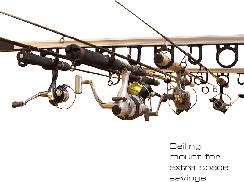 Rush Creek Creations All Weather Fishing Rod Storage Wall, Ceiling, or Garage Rack, Aluminum 10 Rod Sporting Goods > Outdoor Recreation > Fishing > Fishing Rods Rush Creek Creations   