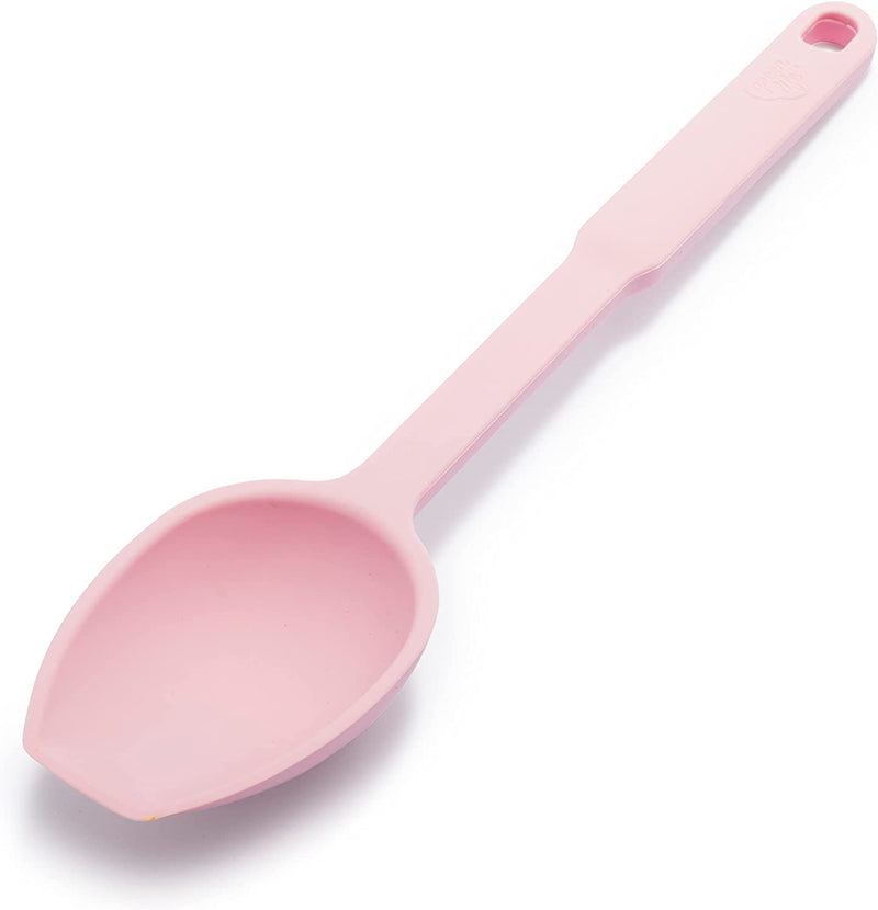 Greenlife Cooking Tools and Utensils, Silicone Spoon for Scooping Scraping and Mixing, Heat and Stain Resistant, Dishwasher Safe, Red Home & Garden > Kitchen & Dining > Kitchen Tools & Utensils GreenLife Pink Spoon 