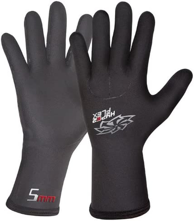 Hyperflex 5Mm Neoprene Mesh Wetsuit Gloves - Superior Warmth. Perfect for Sailing, Canoeing, Rowing, Surfing, Kiteboarding or Scubadiving Sporting Goods > Outdoor Recreation > Boating & Water Sports > Swimming > Swim Gloves Hyperflex Black 5 MM-XX-Large 
