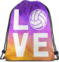 Love Volleyball Unisex Drawstring Backpack Bag Sport Gym Travel Sackpack Home & Garden > Household Supplies > Storage & Organization YISHOW Love Volleyball  