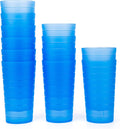 Mixed Drinkware 22-Ounce Plastic Tumblers/Drinking Glasses/Party Cups/Iced Tea Glasses, Set of 12 Multicolor | Unbreakable, Dishwasher Safe, BPA Free Home & Garden > Kitchen & Dining > Tableware > Drinkware KX-WARE Blue  