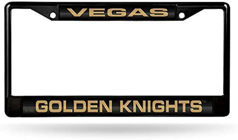 Rico Industries NHL Black Laser Cut Chrome Frame 12" X 6" Black Laser Cut Chrome Frame - Car/Truck/Suv Automobile Accessory Sporting Goods > Outdoor Recreation > Winter Sports & Activities Rico Industries Vegas Golden Knights  