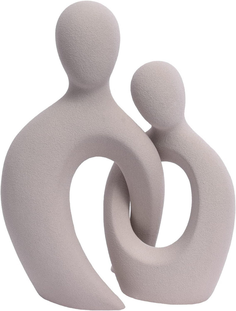 Quoowiit Ceramic Couple Sculptures for Home Decor, Abstract Lover Statue for Shelf Decor Office Decor Home Decorations for Living Room, Bedroom, Gifts for Anniversary Valentine'S Day Birthday (Grey)  Quoowiit   