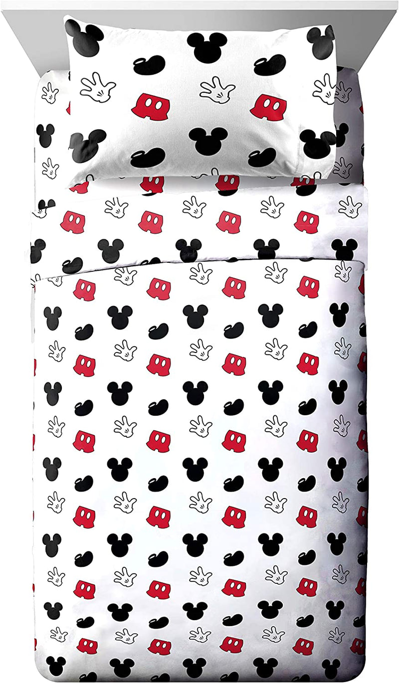 Marvel Spiderman 'Saving the Day' Microfiber 3 Piece Twin Sheet Set Home & Garden > Linens & Bedding > Bedding Jay Franco White - Mickey Mouse Twin 