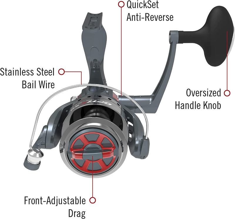 Quantum Optix Spinning Fishing Reel, 4 Bearings (3 + Clutch), Anti-Reverse with Smooth, Precisely-Aligned Gears Sporting Goods > Outdoor Recreation > Fishing > Fishing Reels Zebco   