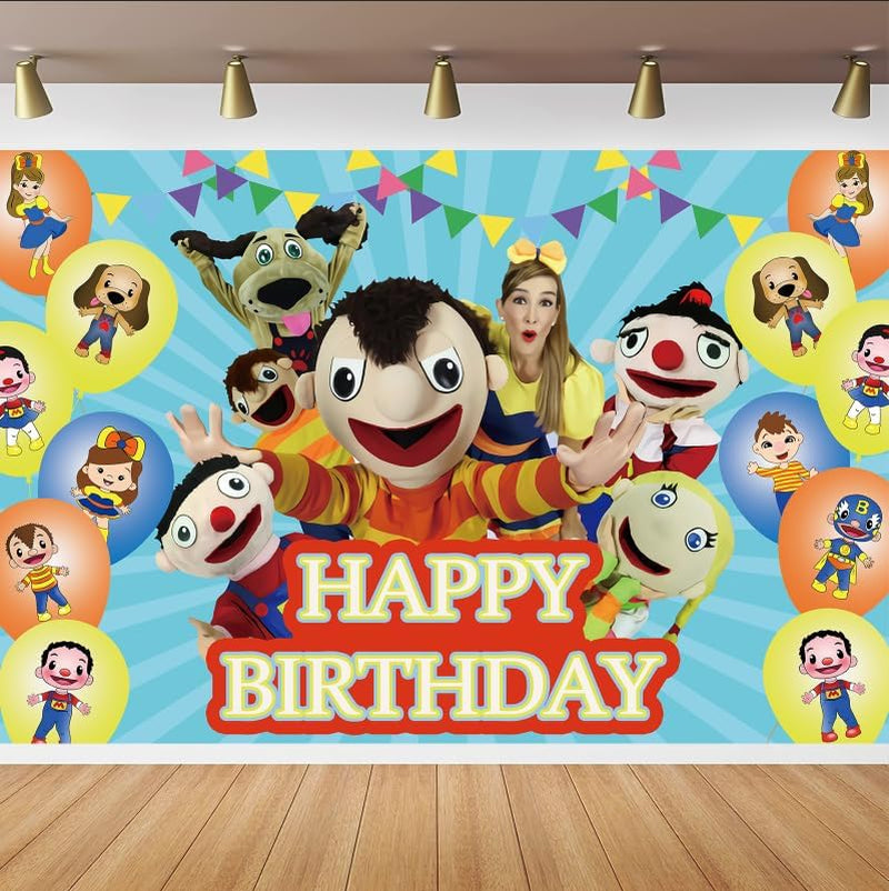 Beto Y Bely Birthday Party Supplies,5X3 Ft Beto Y Bely Cartoon Happy Birthday Baby Shower Banner.Suitable for Boys'Girl Birthday Party Decoration.