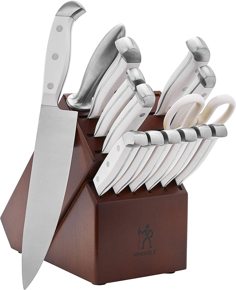 HENCKELS Premium Quality 15-Piece Knife Set with Block, Razor-Sharp, German Engineered Knife Informed by over 100 Years of Masterful Knife Making, Lightweight and Strong, Dishwasher Safe Home & Garden > Kitchen & Dining > Kitchen Tools & Utensils > Kitchen Knives Henckels Dark Brown 15-pc 