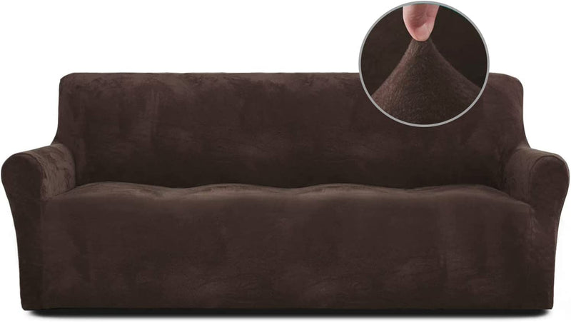 RHF Velvet-Sofa Slipcover, Stretch Couch Covers for 3 Cushion Couch-Couch Covers for Sofa-Sofa Covers for Living Room,Couch Covers for Dogs, Sofa Slipcover,Couch Slipcover(Beige-Sofa) Home & Garden > Decor > Chair & Sofa Cushions Rose Home Fashion Chocolate Extra Wide Sofa 