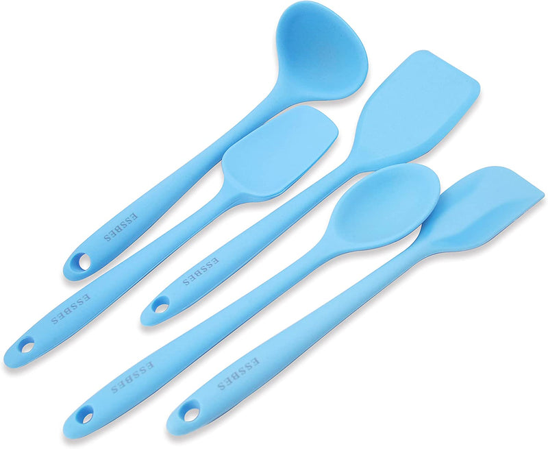 ESSBES Silicone Mini Kitchen Utensils Set of 8 Small Kitchen Tools Nonstick Cookware with Hanging Hole (Blue) Home & Garden > Kitchen & Dining > Kitchen Tools & Utensils ESSBES   