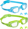 Kids Swim Goggles, Pack of 2 Swimming Goggles for Children Teens, Anti-Fog Anti-Uv Youth Swim Glasses Leak Proof for Age4-16 Sporting Goods > Outdoor Recreation > Boating & Water Sports > Swimming > Swim Goggles & Masks EverSport Lightblue & Green  