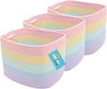 Organihaus 3-Pack Rope Rainbow Storage Baskets for Shelves | Rainbow Baskets for Classroom | Baby Basket for Nursery Storage | Rainbow Storage Bins & Toy Organizer | Colorful Baskets for Baby Room Home & Garden > Household Supplies > Storage & Organization OrganiHaus Light Rainbow 3-Pack 