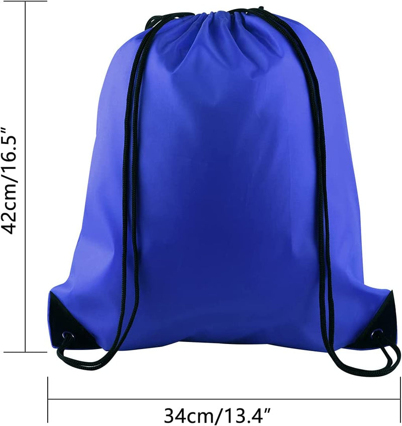 PLULON 25 Pcs Blue Drawstring Backpack Bags Bulk String Backpack Cinch Sack Pull Sport Gym Backpack Bags for Yoga Traveling Outdoor Sports