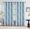 Full Blackout Curtains for Living-Room 84Inch Length Orange and Teal Jacobean Design Thermal Insulated Window Panels for Bedroom Vintage Floral Multi Curtain Panels Country Flower Grommet Top 2Pcs Home & Garden > Decor > Window Treatments > Curtains & Drapes FMFUNCTEX Blossom/ Blue 50"W x 63"L 