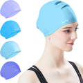 Tripsky Silicone Swim Cap for Long Hair | Swimming Cap for Women Men Teenager | Curved Bathing Cap Ideal for Curly Short Medium Long Thick Hair,Keep Your Hair Dry & Unchanged Sporting Goods > Outdoor Recreation > Boating & Water Sports > Swimming > Swim Caps Tripsky Light Blue 1 