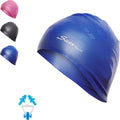 E-Sars Swim Caps Keep Hair Dry & Cover Ears - Stretch to Fit Most - for Short or Long Hair - for Women Men Adults Youth Teens Kids - Swimming Cap Sets Includes Earplug and Nose Clip as a Bonus Sporting Goods > Outdoor Recreation > Boating & Water Sports > Swimming > Swim Caps e-Sars Blue  