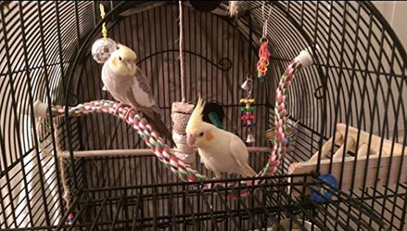 Jkshop 23.6" Pet Bendable Play Center Comfy Perches and Climbing for Birds Flexible Multi-Color Rope Animals & Pet Supplies > Pet Supplies > Bird Supplies jkshop   