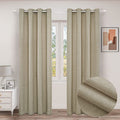 MINGSHIRE Long Curtains Window Blinds with Brushed Zigzag Pattern Bronze Rings Top, Room Darkening / Energy Saving for Guest Room, Light Grey, W52 X H84 Inch, 2 Pcs Home & Garden > Decor > Window Treatments > Curtains & Drapes MINGSHIRE Beige W52 x L84|Pair 