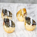 Mygift Modern Copper Accent Stemless Wine Glass Set, Red Wine Glasses Set of 4 Home & Garden > Kitchen & Dining > Barware MyGift Brass  
