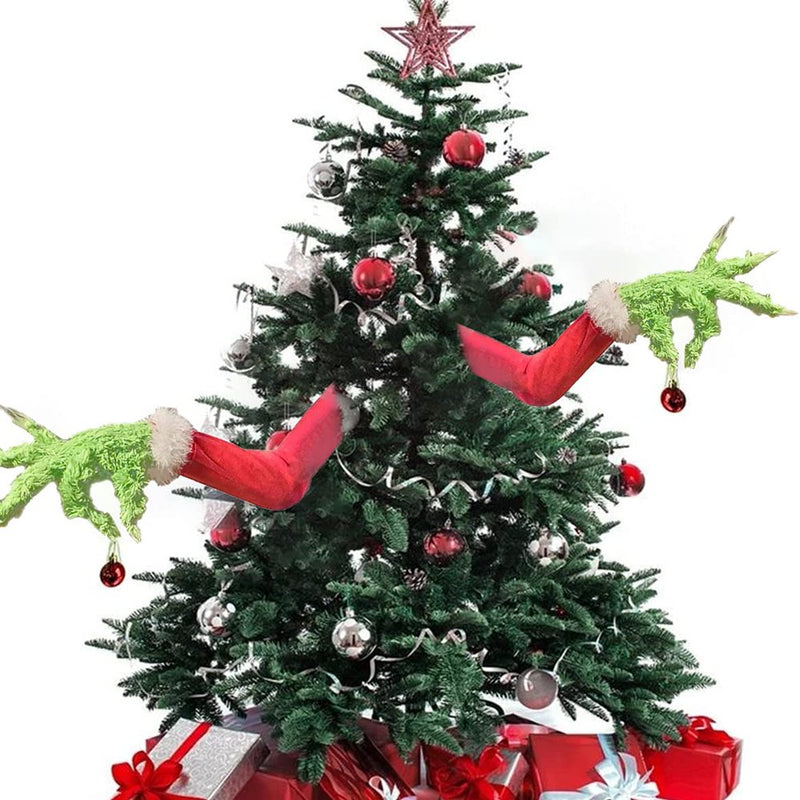 Grinch Christmas Tree Decoration, 3PCS Green Monster Decor Set, 23Inch Grinch Head Arms and Legs Plush Toys for Home Indoors Xmas Tree Oranment Home Home & Garden > Decor > Seasonal & Holiday Decorations& Garden > Decor > Seasonal & Holiday Decorations ULTHOOL 26in Arm  