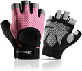 Adoolla 1 Pair of Riding Glove Half-Finger Sweat-Absorbent Non-Slip Training Fitness Sports Gloves Sporting Goods > Outdoor Recreation > Boating & Water Sports > Swimming > Swim Gloves Adoolla Pink Large 