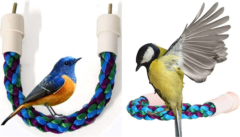 2Pcs 11.8’’Bird Rope Perches,Bendable Climbing Standing Chew Cage Toys Unique&Simulate Natural Color Bungee Toys for Small to Regular Size Birds Animals & Pet Supplies > Pet Supplies > Bird Supplies OSWINMART   