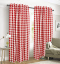 Gingham Check Window Curtain Panel, 100% Cotton, Navy/White, Cotton Curtains, 2 Panels Curtain, Tab Top Curtains, 50X96 Inches, Set of 2 Home & Garden > Decor > Window Treatments > Curtains & Drapes Ramanta Home Red 50x96 