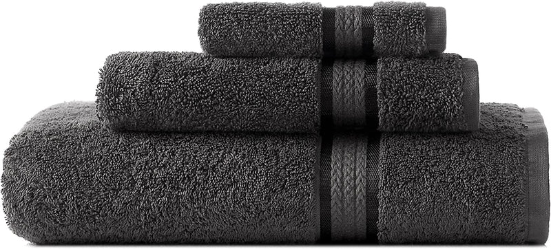 COTTON CRAFT Ultra Soft 6 Piece Towel Set - 2 Oversized Large Bath Towels,2 Hand Towels,2 Washcloths - Absorbent Quick Dry Everyday Luxury Hotel Bathroom Spa Gym Shower Pool - 100% Cotton - Charcoal Home & Garden > Linens & Bedding > Towels COTTON CRAFT Charcoal 3 Piece Towel Set 