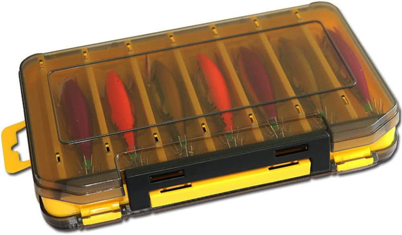 Gigicloud Plastic Fishing Tackle Accessory Box Fishing Lure Box Case 12 14 Room Double Sided Fishing Lure Bait Hooks Storage Box Case Container for Fishing Bait Plastic Storage Box Sporting Goods > Outdoor Recreation > Fishing > Fishing Tackle Gigicloud yellow small  