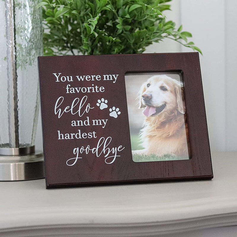 Elegant Signs Dog Memorial Gifts - Remembrance Picture Frame You Were My Favorite Hello and My Hardest Goodbye - Sympathy for Loss of Dog
