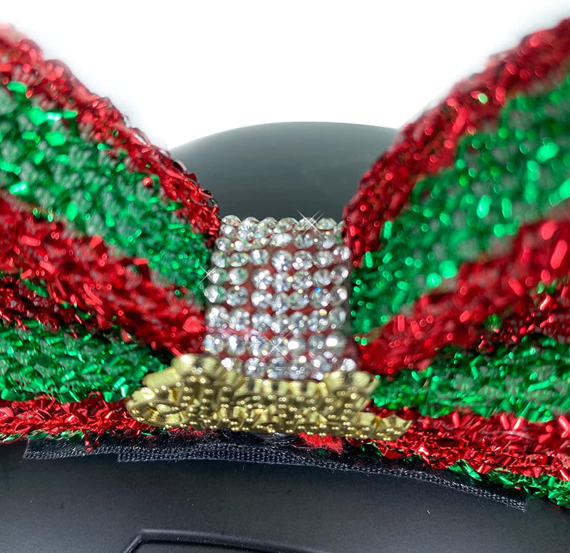Hhongjm Big Bow Knot for Helmet,Motorcycle Bicycle Helmet Bow Knot Helmet Accessories Windshield Decoration/Twinkle Glitter Material Merry Christmas Bow for Party(Helmet NOT Included)