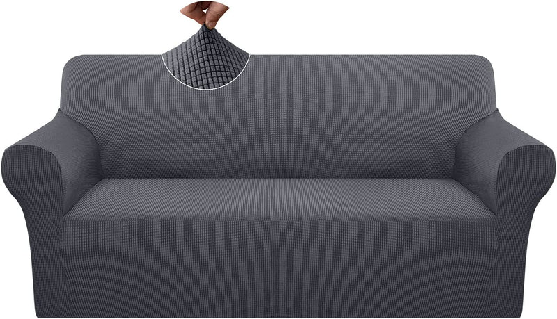 Pepibear Luxurious Sofa Cover for 3 Cushion Couch anti Slip Stylish Couch Cover Super Soft Sofa Slipcovers Washable Furniture Protector with Elastic Bottom (Large, Light Gray) Home & Garden > Decor > Chair & Sofa Cushions Pepibear Grey Large 