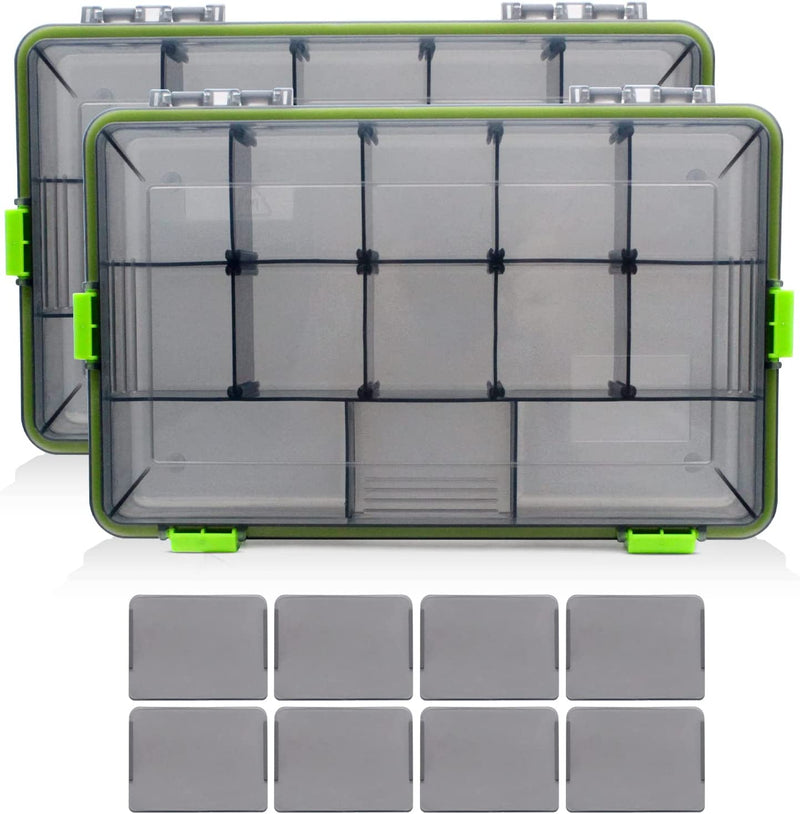 2 Pieces Fishing Tackle Box, PP Storage Box, Tackle Boxes Organizer with Removable Dividers, Transparent Grey Storage Trays for Fishing Lures, Baits, Hooks, Sinkers 10.6*6.2*2 Inch Sporting Goods > Outdoor Recreation > Fishing > Fishing Tackle China   