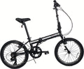 Zizzo Campo 20 Inch Folding Bike with 7-Speed, Adjustable Stem, Light Weight Aluminum Frame Sporting Goods > Outdoor Recreation > Cycling > Bicycles ZIZZO BLACK  