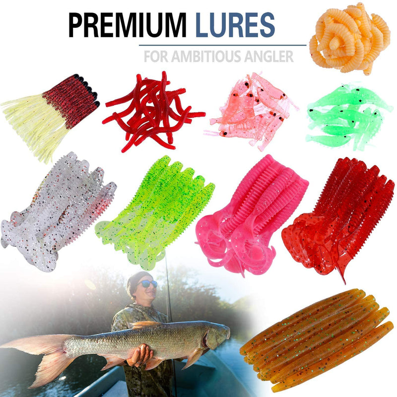 PLUSINNO Fishing Lures Baits Tackle Including Crankbaits, Spinnerbaits, Plastic Worms, Jigs, Topwater Lures , Tackle Box and More Fishing Gear Lures Kit Set, 102/67/27Pcs Fishing Lure Tackle Sporting Goods > Outdoor Recreation > Fishing > Fishing Tackle > Fishing Baits & Lures PLUSINNO   