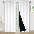 Kinryb Halloween 100% Blackout Curtains Coffee 72 Inche Length - Double Layer Grommet Drapes with Black Liner Privacy Protected Blackout Curtains for Bedroom Coffee 52W X 72L Set of 2 Home & Garden > Decor > Window Treatments > Curtains & Drapes Kinryb Pure White W52" x L95" 