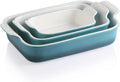 SWEEJAR Porcelain Bakeware Set for Cooking, Ceramic Rectangular Baking Dish Lasagna Pans for Casserole Dish, Cake Dinner, Kitchen, Banquet and Daily Use, 13 X 9.8 Inch(Red) Home & Garden > Kitchen & Dining > Cookware & Bakeware SWEEJAR Gradient Blue  