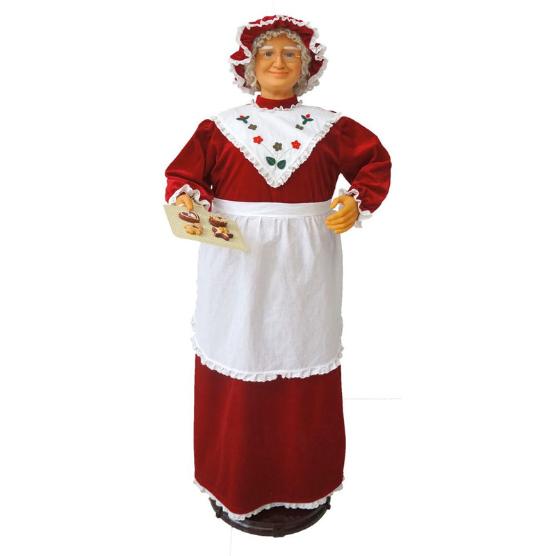 Fraser Hill Farm 58-In. Dancing Mrs. Claus with Baking Apron and Cookies | Indoor Animated Home Holiday Decor | Dancing Christmas Decorations | FMC058-2RD10  Fraser Hill Farm Apron and Cookies  
