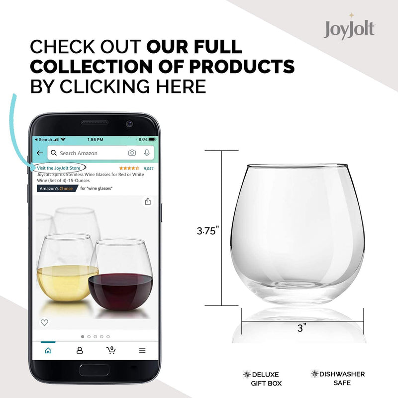 Joyjolt Spirits Stemless Wine Glasses for Red or White Wine (Set of 4)-15-Ounces Home & Garden > Kitchen & Dining > Tableware > Drinkware JoyJolt   