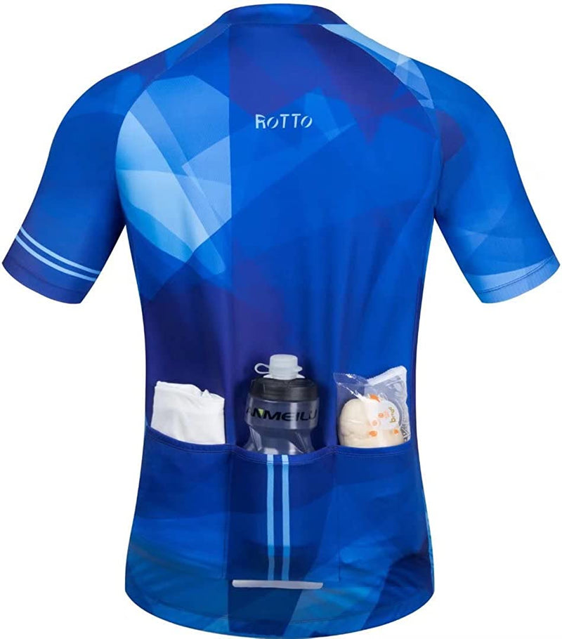 ROTTO Mens Cycling Jersey Short Sleeve Bike Shirt Racing Series Sporting Goods > Outdoor Recreation > Cycling > Cycling Apparel & Accessories ROTTO   